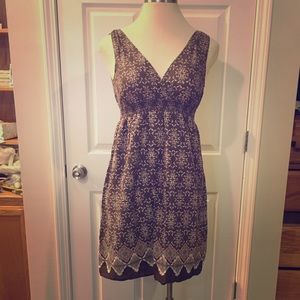 V-neck brown dress